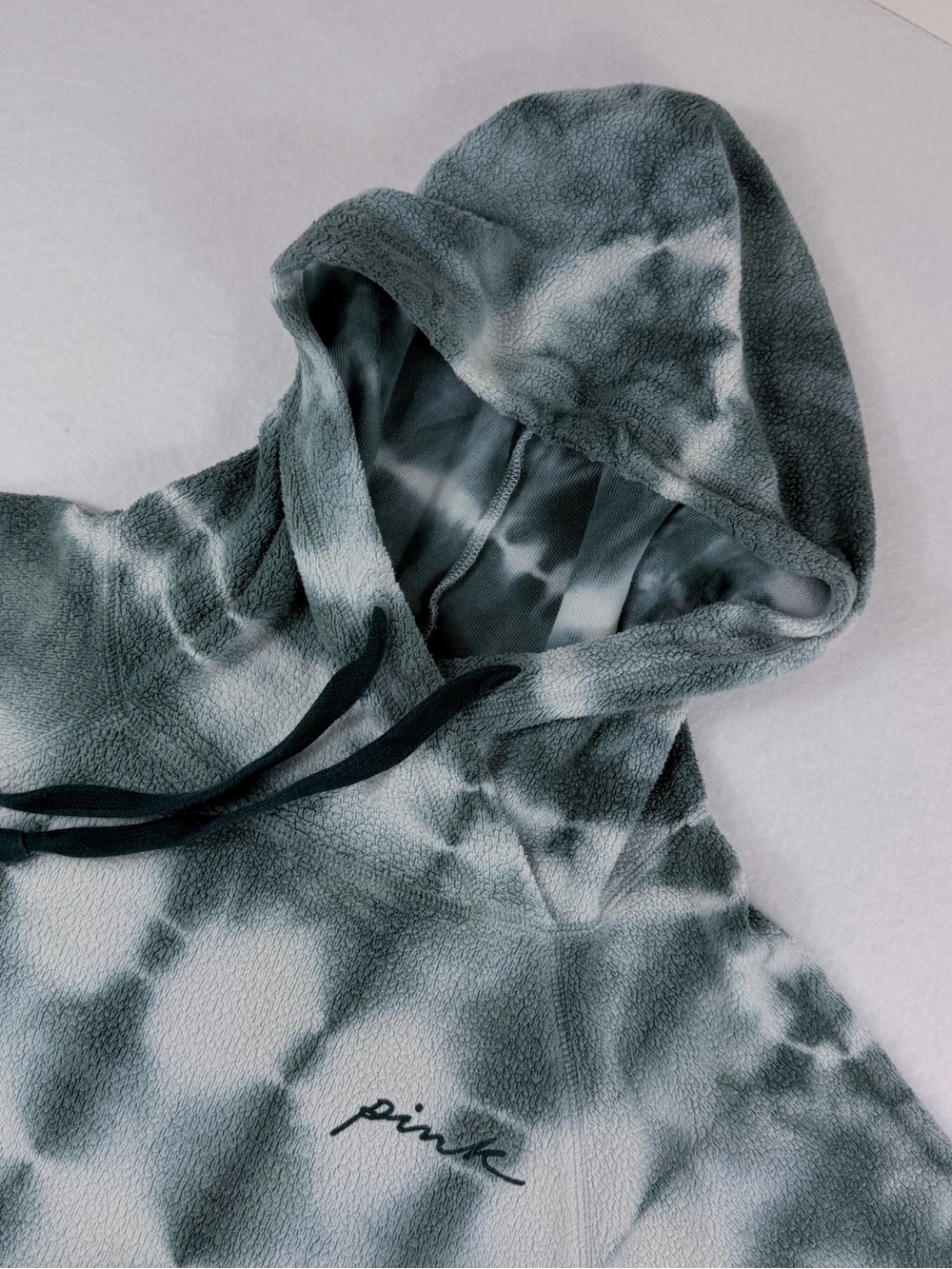 PINK Victoria's Secret Green Tie-Dye Hooded Fleece Dress for Kids